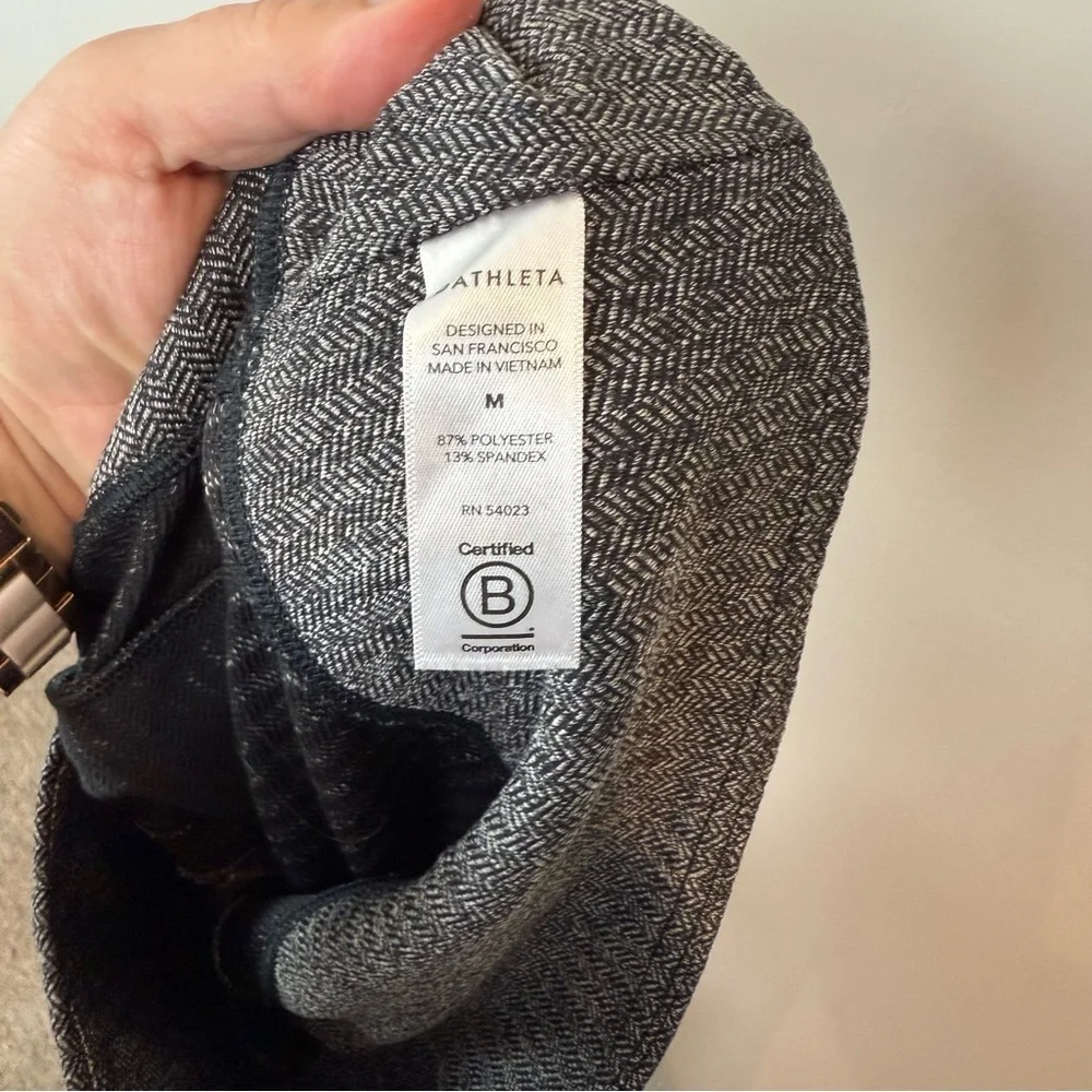Athleta Delancey Herringbone Tight Black White Sz Medium